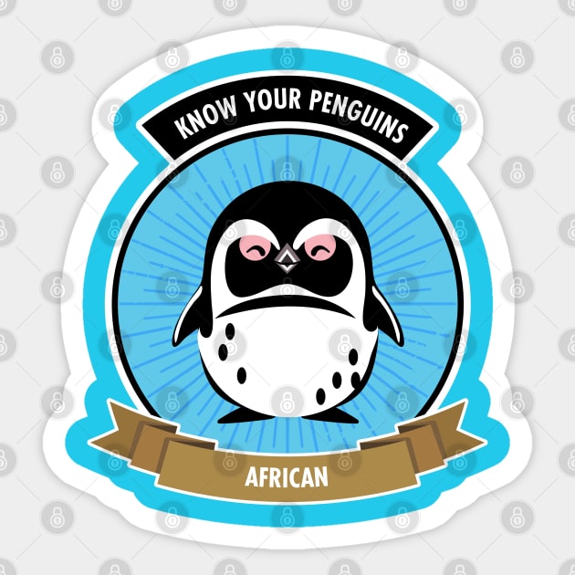 African Penguin - Know Your Penguins Sticker by Peppermint Narwhal